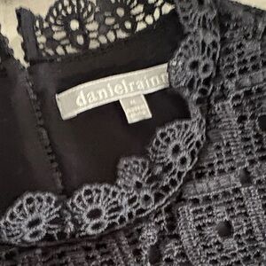 Daniel Rainn Black Crochet Lace Blouse size Medium